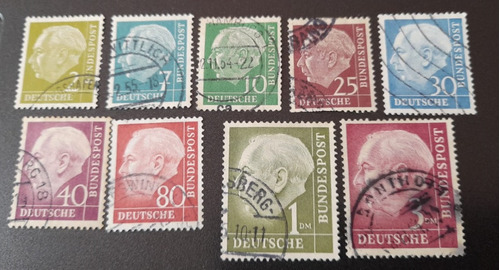 Sello Postal Alemania - Serie Básica 1954 ( 9 Sellos )