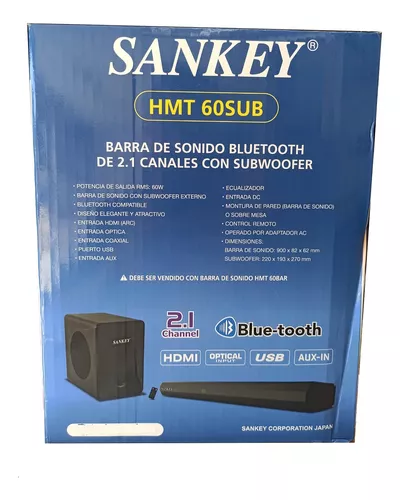 Barra de sonido bluetooth de 2.1 canales con subwoofer SANKEY