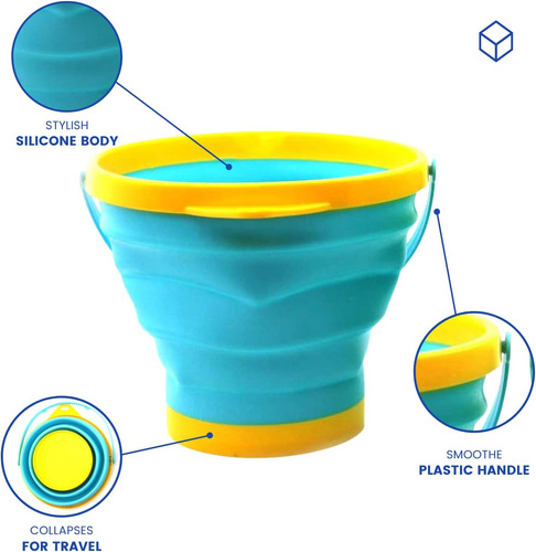 Gosu Toys Cubo De Arena Plegable Cubo De Arena Expandible...