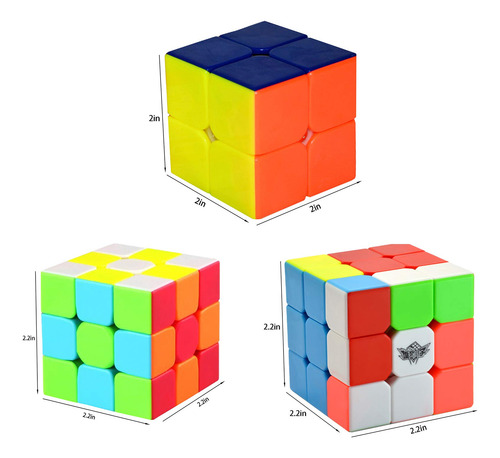 Juego De 3 Cubos De Velocidad Cyclone Boys 2x2 Y Qiyi 3x3 Mm