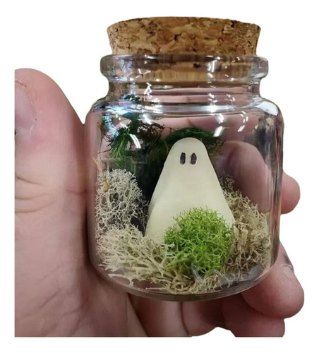Bbasiliysd Mini Pet Ghosts In A Jar, Halloween Ghost Glow In