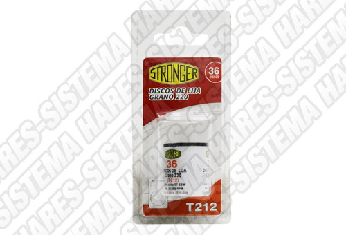 Mini Discos Lija Stronger Grano 220 Ø19mm X 36u Torno T212