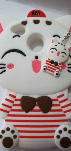 Funda Compatible Redmi 4x Silicon 3d Gato Blanco Raya