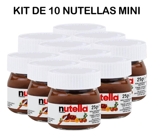 Kit 10 Nutella Mini Frasco Personal Lunch 25g Vidrio Log-on