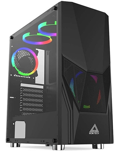 Gabinete Gamer Montech Fighter - 4 Fans, Vidro Temperado