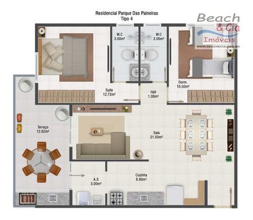 Imagem 4 de 30 de Frente Mar, 2 Dorms, Praia Grande, Entr. R$ 52 Mil, Ap00674 - Vap00674