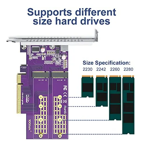 Adaptador Nvme Para Ssd M.2, Compatible Con Pcie 3.0 Y Retro