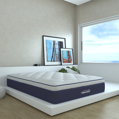 Colchón Queen Size Therapedic Balder Espuma Hipoalergénica Premium De Alta Densidad + 2 Almohadas Memory Foam