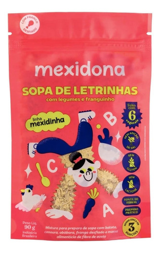 Kit 8und Sopa De Letrinhas Legumes E Frango Mexidinha 90g