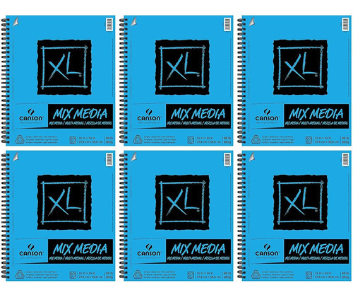 Paquete De 6 Fundas Canson Xl Series Mix Media Pad De Pape
