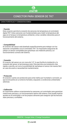 Conector Para Sensor De Temperatura Sw-tspc