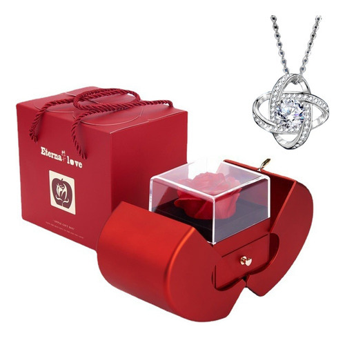 Colar De Prata 925 Com Rosa Real - Para Meu Amor