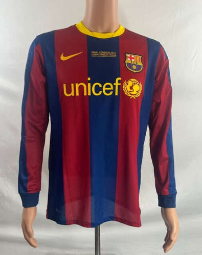 Camiseta Retro Messi Barcelona Final London 2011 Manga Larga