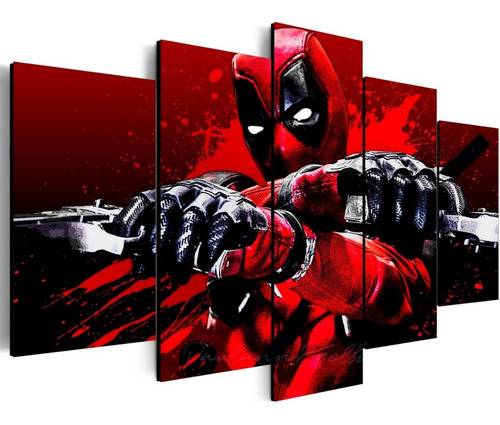 Cuadros Deadpool Decorativos 5 Partes