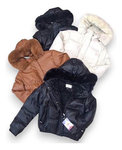 Campera Puffer Bomber Engomada Peluche Interior