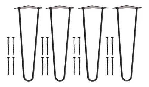 Patas De Hierro Hairpin Legs X4 Para Mesas/veladores 40cm