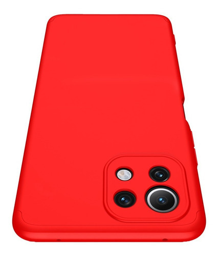 Carcasa Para Xiaomi Mi 11 Lite Antigolpes Slim Soft Gkk Color Rojo