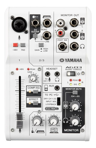 Interfaces Yamaha Ag03 De Audio Para Pc Blanca