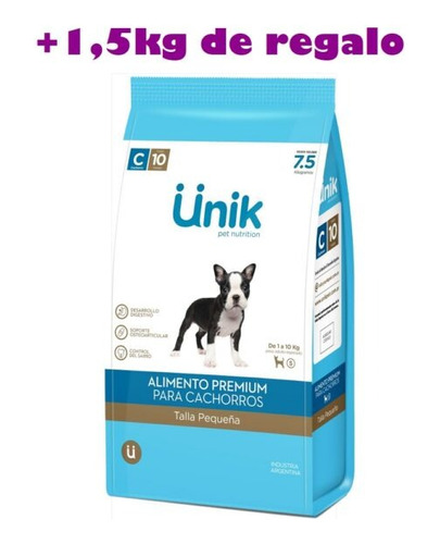 Alim Unik Cachorro Small  X 7.5 Kgs + 1.5 Kgs ( Total 9 Kgs)