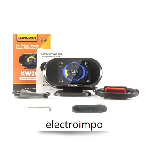 Scanner Medidor Digital Konnwei Kw206 Hud Obd2 Display