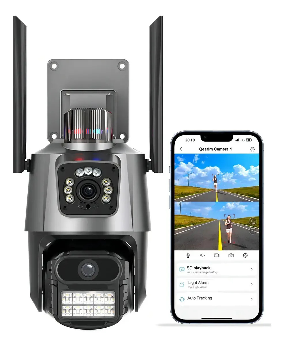 Câmera Segurança Ip Wifi P11 App Yoosee Lente Dupla 6mp Preto Estary Shop