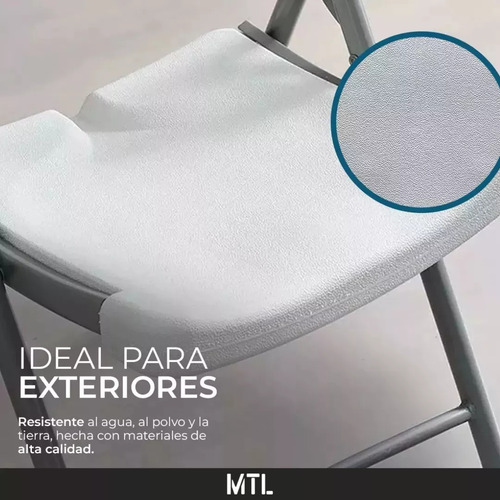 Mesa Mtl Plegable Rectangular 180 Cm Con 6 Sillas Plegables Para Interior Exterior Camping Eventos Jardin Patio Terrazas Diseño Resistente Portátil Facil De Guardar