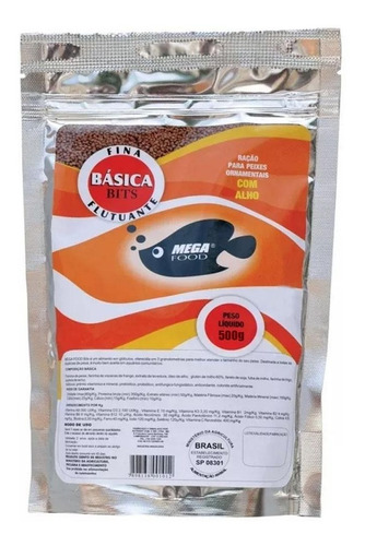 Imagem 2 de 2 de Ração Mega Food Basica Bits Alho Fina 500g