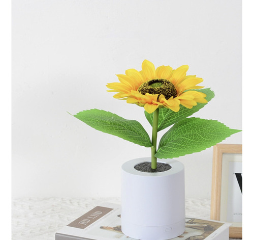 Lámpara De Girasol Con Luz Nocturna De Girasol En Maceta