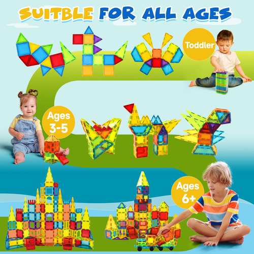 W Wise Block Magnetic Tiles, 131 Piezas De Bloques