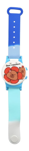 Reloj Digital Infantil Pulsera Spinner Capibara Carpincho Celeste