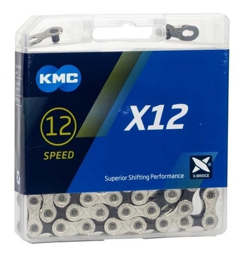 Cadena Kmc X12 12v Silver 126l Mtb Sram Shimano - Celero