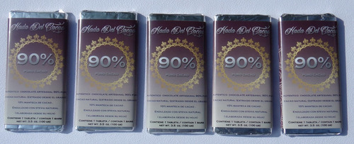 Imagen 3 de 5 de Chocolate (100gr) 90% Sin Azucar Cacao Vegan Keto Stevia