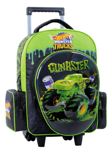 Mochila Hot Wheels Green Con Carrito 17