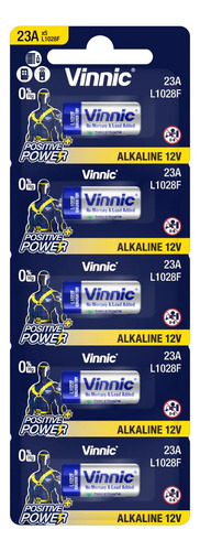 Pack 5 Pilas A23 Vinnic 12v Alcalina Alarma Control Portones