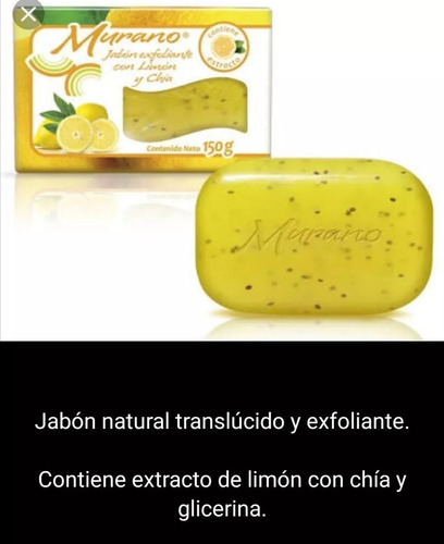 Jabón Barra Murano Natural Limón Y Chía 1 Pieza 150g