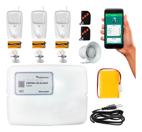 Alarme Wifi Residencial Internet 3 Sensor Aplicativo