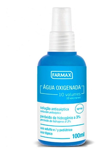 Agua Oxigenada 10vol Antisséptica 100ml Spray Farmax