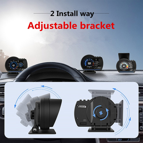Velocímetro Hd De Sistema Dual Obd2 Gps Con Pantalla Frontal