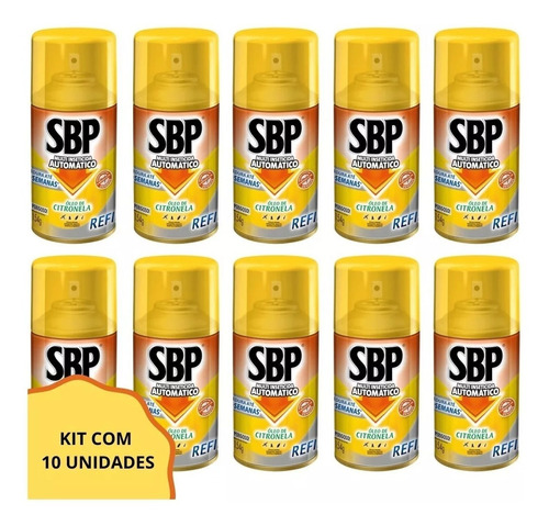 Kit 10 Unid Repelente Sbp Automático Refil 250ml Citronela