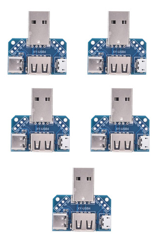 5 Pieza Placa Adaptadora Usb Macho Hembra Tipo C 4p 0.100 In