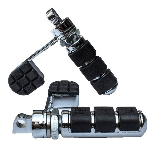 Imagen 4 de 5 de Posapies Con Talonera Cromados Para Harley Davidson