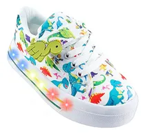 Comprar Tenis Niño Dinosaurios Blancos Rex Luces Leds T-rex 1026-bd