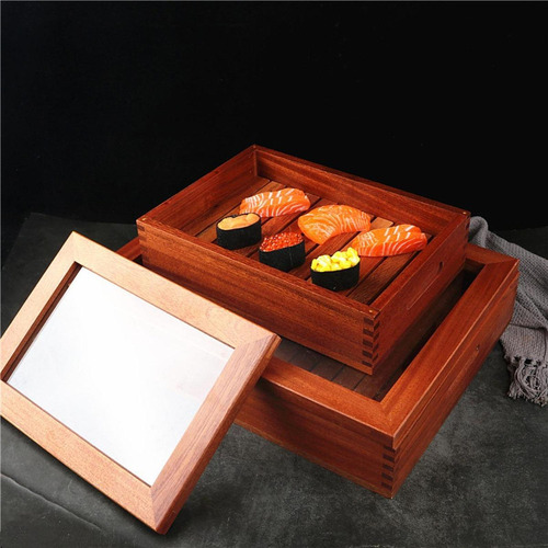 Plato De Sushi De Madera Cocina Japonesa Para 50x40x9.5cm