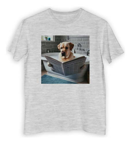 Remera Niño Labrador Perro Leyendo El Diario Ducha