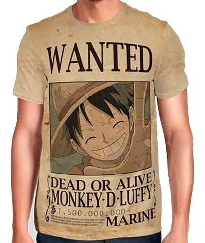 Camiseta Infantil com Estampa Luffy One Piece - Tam 5 a 14 Anos Amarelo