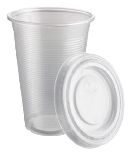 Vaso De Plástico Transparente Con Tapa De 8 Onzas C/50 Pzas