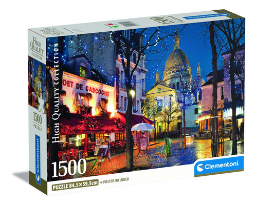 Rompecabezas Paris Montmartre 1500p Clementoni Francia Coeur