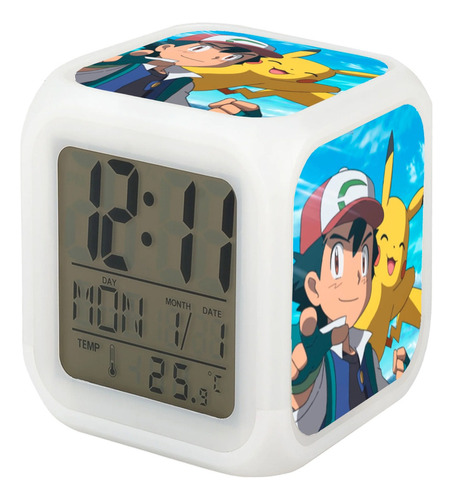 Reloj Pikachu Y Ash Despertador Led Digital Grafimax