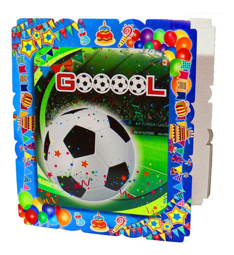 Piñata De Futbol Gol Cuadrada Infantil Fiesta Arlequín