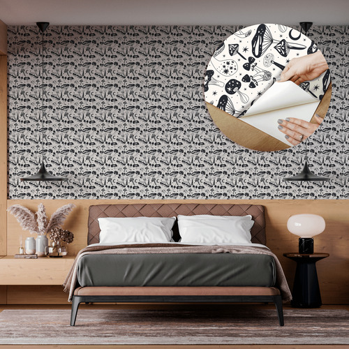 Papel De Parede Adesivo Sala Psicoldélico Lavável 12m